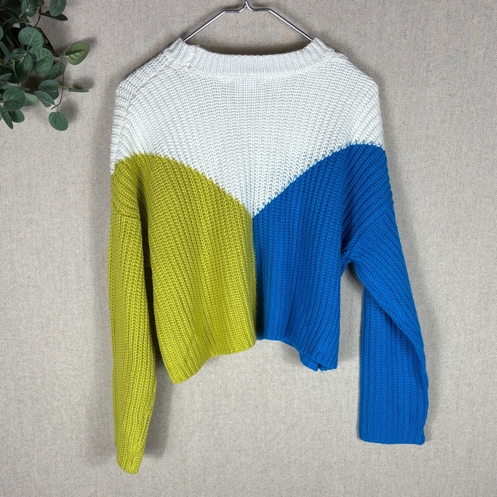 Sincerely Jules > New with Tag Color Block Cropped Sweater Medium - Picture 9 of 9